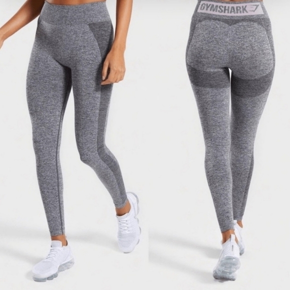 Gymshark Pants - Gymshark Flex Seamless Leggings Grey Contour Athletic High Waist